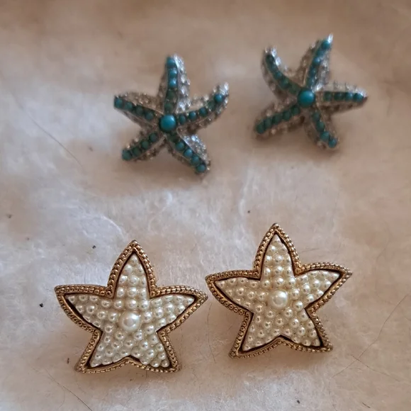 Starfish and Star Earrings - Three Pair - Picture 7 of 8